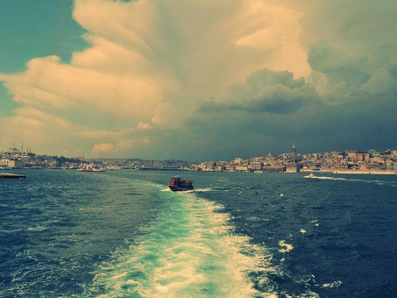 On Riva Malé hotel exterior overlooking Malé harbour front at dawn
